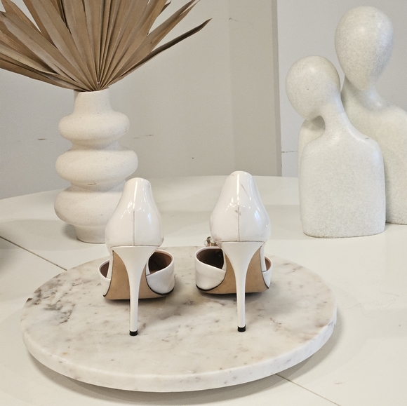 Marco de Vincenzo Pearl White Italian Luxury Brand Leather Stiletto Heels,Size 8 - Picture 4 of 4